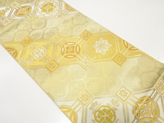 JAPANESE FUKURO OBI / WOVEN FLOWER SHOKKO PATTERN / BY KAWASHIMA SELKON